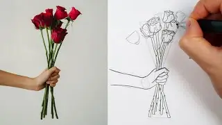 How to Draw FLOWERS using Basic SHAPES (Pt 2) + LANDSCAPES