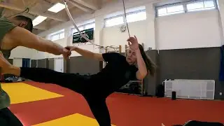 Female fighter vs 11 stunt performers