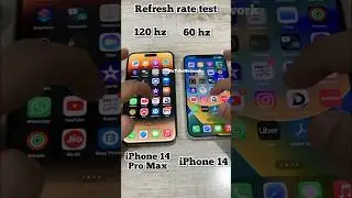 iPhone 120 hz vs 60hz refresh rate🔥 iPhone 14 vs iPhone 14 Pro Max Display test🔥 Promotion vs 60hz