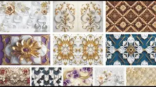 3d wallpaper golden jewelry flowers Part 2| golden floral background gold | Graphicsinn