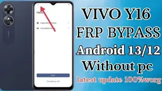 Vivo y16 || FRP BYPASS || Android 13/12 Without pc Latest update new method 100%Working