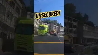 Caught on Dashcam: Excavator SLIDES Off Truck!🤯🚛 