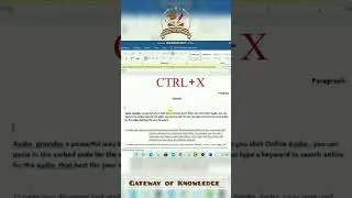 CTRL+X Shortcut Key | Keyboard Shortcut | Computer Shortcut keys | MS Office Shortcut Keys | MS Word