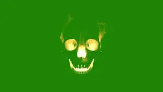 Green Screen Burning Skull Animation