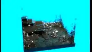 blender water with particles