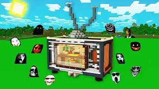 SURVIVAL TELEVISION BASE JEFF THE KILLER and SCARY NEXTBOTS in Minecraft - Gameplay - Coffin Meme