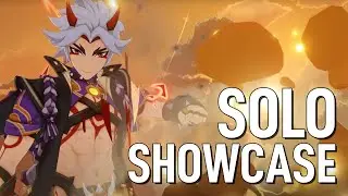Lv 90 C0 Itto Solo Damage Showcase - R5 Whiteblind - Crowned - Husk of Opulent Dreams 4pc (scuffed )