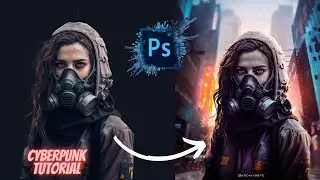 Cyberpunk effect photo manipulation |  photoshop tutorial |  2023