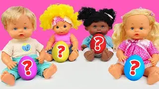 Baby dolls open surprise eggs with toys for kids. What's inside? Kids' entertainment videos for kids