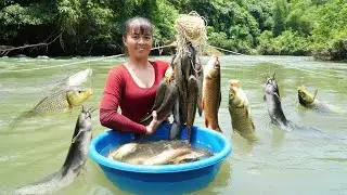 Drop 200 Fishing Hooks Into The Flood River - Catch A Lot Of Fish Go To Countryside Market Sell
