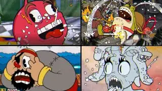 Cuphead - All Bosses [Simple Mode, Unique Knockouts] 