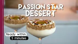 Vanilla Skyr Dessert with Passion Fruit and White Chocolate Curls