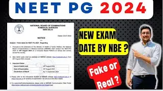 Neet pg new date | Neet pg 2024 Exam Date \ Neet pg 2024 Date | Neet pg 2024 Exam Date Latest News