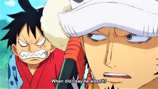 Trafalgar regretting his alliance with the strawhats