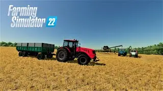 Farming Simulator 22 /Timelapse /  Карта Кошмак / Уборка ячменя (часть 3)