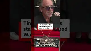 Tim Burton receives star on Hollywood Walk of Fame. #TimBurton #BeetlejuiceBeetlejuice #BBCNews