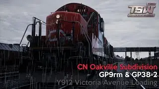 Y912 Victoria Avenue Loading - CN Oakville Subdivision - GP9rm & GP38 2 - Train Sim World 2020