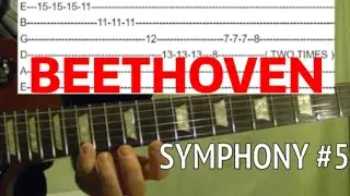 Beethoven Symphony #5 - Guitar Lesson WITH TABS