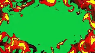 Cartoon Fire Border Around Screen | Green Screen