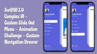 SwiftUI 2.0 Complex UI - Custom Slide Out Menu - Animation Challenge - Navigation Drawer - SwiftUI