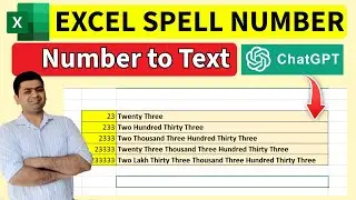 CONVERT NUMBERS TO WORD IN MS EXCEL USING CHATGPT || NUMBER TO WORD FUNCTION IN MS EXCEL