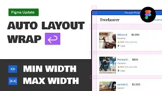 How to use Figma Auto Layout Wrap feature with min width and max width. Practical Example.
