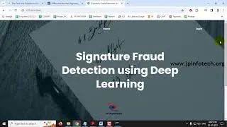 Signature Fraud Detection using Deep Learning | Python Final Year IEEE Project 2023