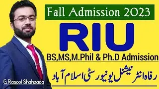 Riphah International University Islamabad & Rawalpindi Fall Admission 2023