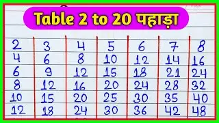 Table 2 to 20 | 2 to 20 tables | Pahada 2 to 20 | table of two to twenty | tables 2 to 20