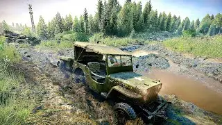 WW2 1944 WILLY'S JEEP |OFF-ROAD| AUSTRIAN HILLS  // SnowRunner