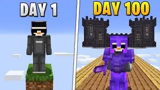 I Survived 100 Days on ONE BLOCK in Hardcore Minecraft...
