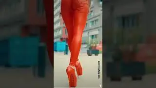 HIGH HEELS, LEATHER LEGGINGS. WALKING IN 19cm HEELS.