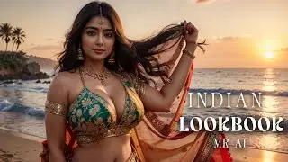 [4K] AI ART Indian Lookbook Girl Al Art video - Pebble Beach