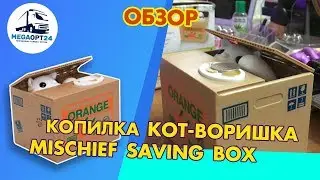 Копилка Mischief Saving Box(кот воришка) | обзор функций
