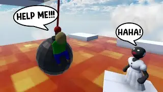 BALDI AND GRANNY PLAYING THE FLOOR IS LAVA in HUMAN FALL FLAT