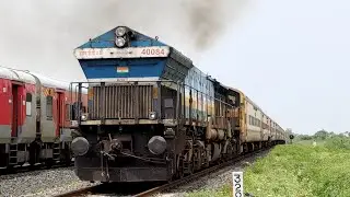 16734 Okha - Rameswaram Express | BGKT WDP4B Smoking & Acceleration | Train Videos Indian Railways