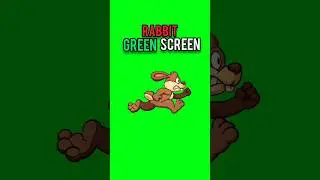 Cartoon rabbit 🐇 running green screen