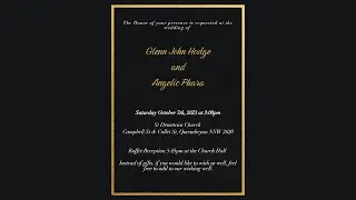 Wedding of Glenn John Hodge and Angelic Phara - 3pm Saturday October 7th 2023 - St Demetrios Church
