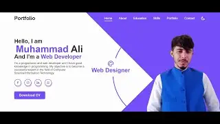 Responsive Personal Portfolio Website Design using HTML CSS & Javascript