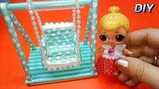 DIY Как сделать качели для кукол How to make a swing for dolls