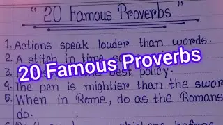English proverbs!! 20 common proverbs in English with meanings!!