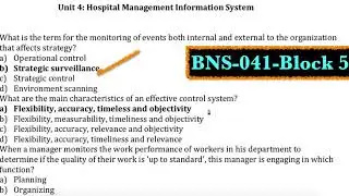 CHO-2020 MCQs on Hospital MGT & records & reports   BNS-041| |Block 5th -2nd part  ( unit 4 to 6)