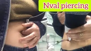 NAVEL piercing set  few minutes |  without pain piercing | Belly button