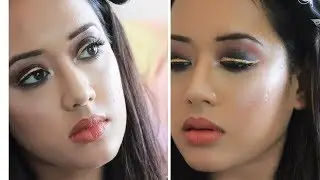 How to:Black Smokey Eye with Gold Metallic winged eyeliner II Sweta'sBeautyvanity ll Sweta Das
