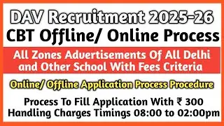 DAV CBT Delhi & Other Zones All School Details Advertisement 2026 With Application Form