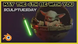 MAY THE 4TH BE WITH YOU || Speedsculpt Grogu (Baby Yoda) in Blender || SCULPTUESDAY