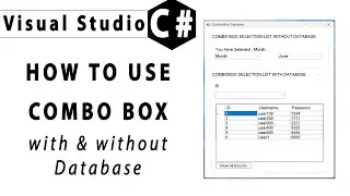 C# Samples of Combo Box with and without Database, SQL Connection using XAMPP