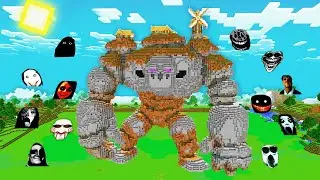 SURVIVAL STONE MONSTER BASE JEFF THE KILLER and SCARY NEXTBOTS in Minecraft - Gameplay - Coffin Meme