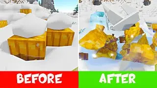 Minecraft - REALISTIC SNOW + WATER PHYSICS with physics mod! ❄️⛄️❄️