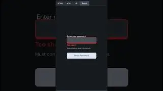 Password Errors 🔥🔥 HTML5, CSS3 and JavaScript 